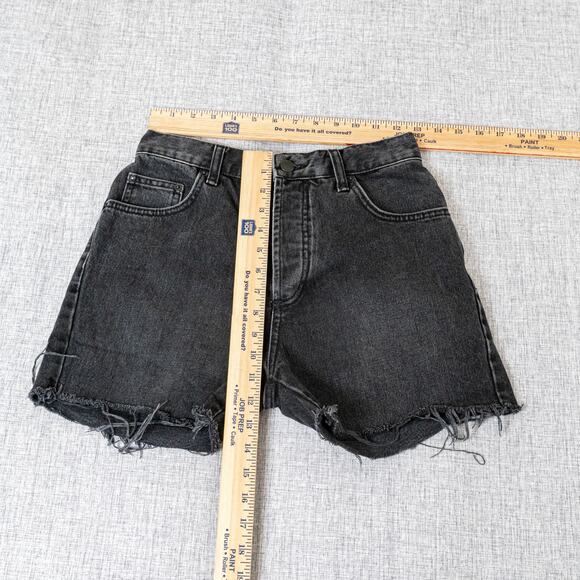 Anine Bing Bonnie Raw Hem Cutoff Denim Shorts washed black sz 25 - Picture 6 of 10
